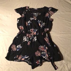 Black Floral Romper